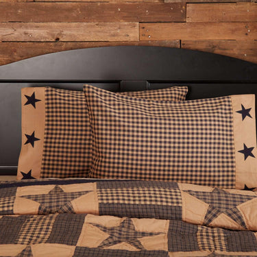 Teton Star Standard Pillow Case Applique Star Border Set of 2 21x30 VHC Brands - The Fox Decor